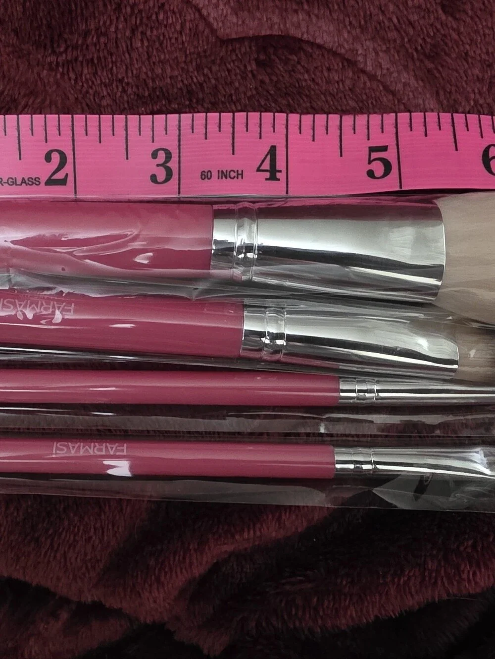 Farmasi Bright Pink 5 Piece Makeup Brush Brushes In Original Cellophane Wrappers